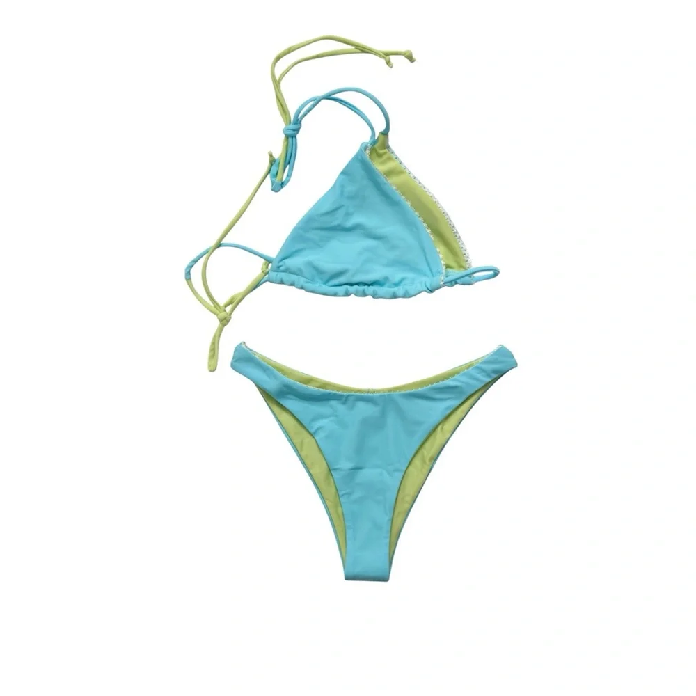 Blue and Green Bikini Set - Picture 1 of 4